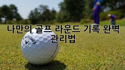 나만의 골프 라운드 기록 완벽 관리법 ⛳️📝