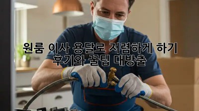 원룸 이사, 용달로 저렴하게 하기! 후기와 꿀팁 대방출